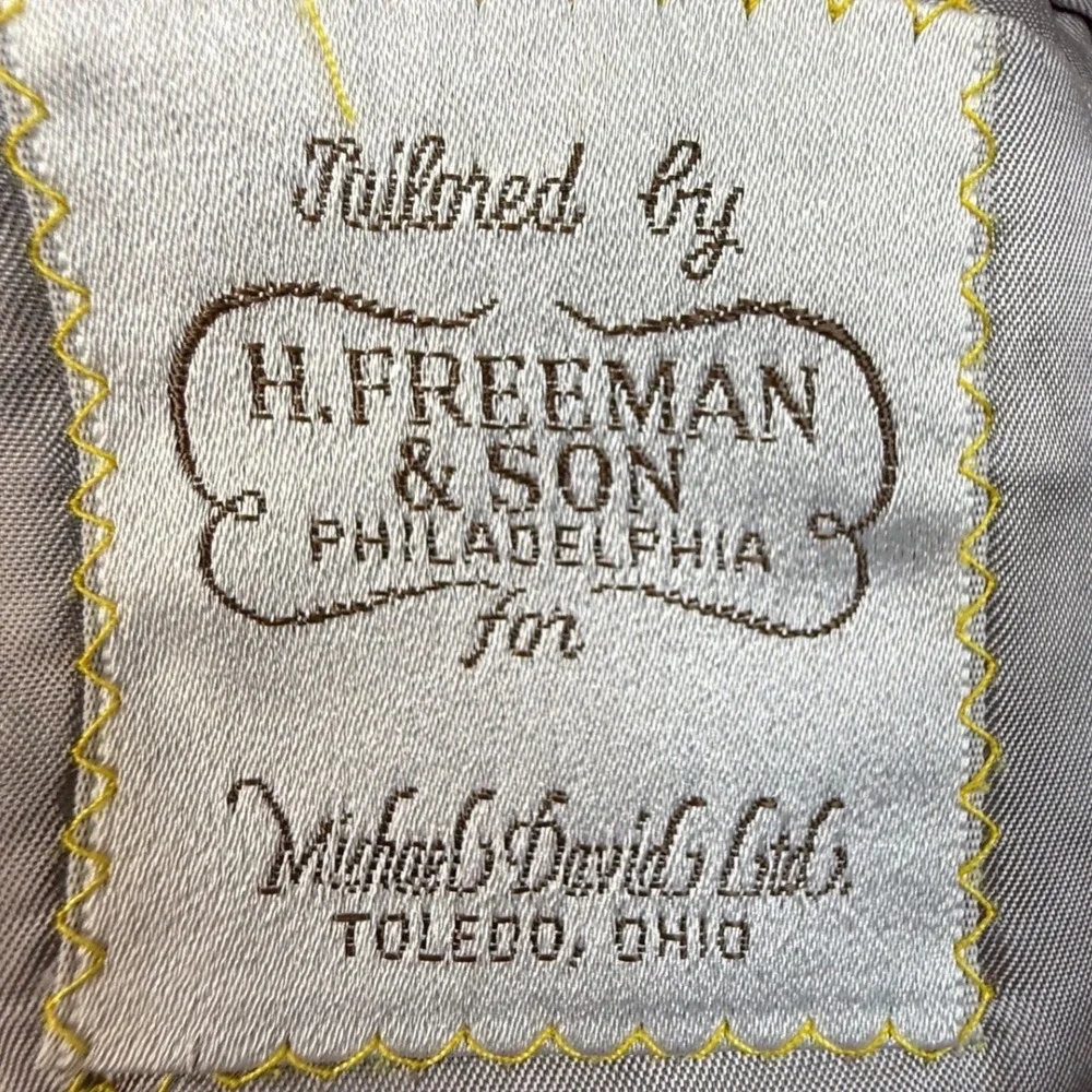 VTG  H Freeman‎ & Son Camel Wool Blazer Sport Coat Tailored in USA Tan Men 44R